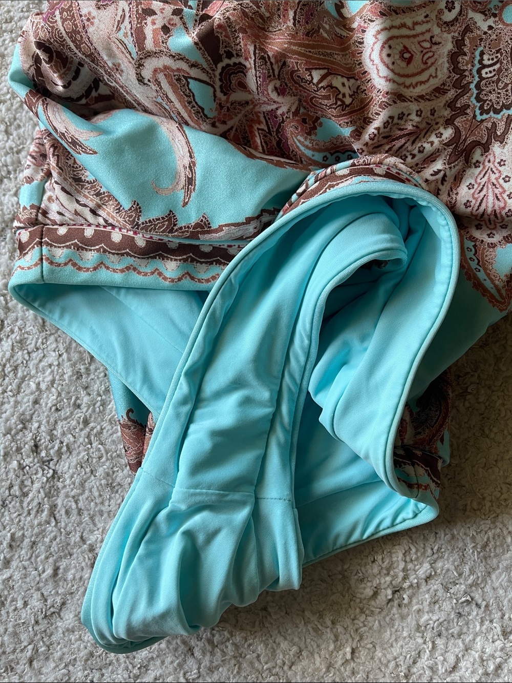 L’agence Remi One Piece Swimsuit in Paisley BROWN/ICE BLUE PAISLEY - Picture 9 of 9